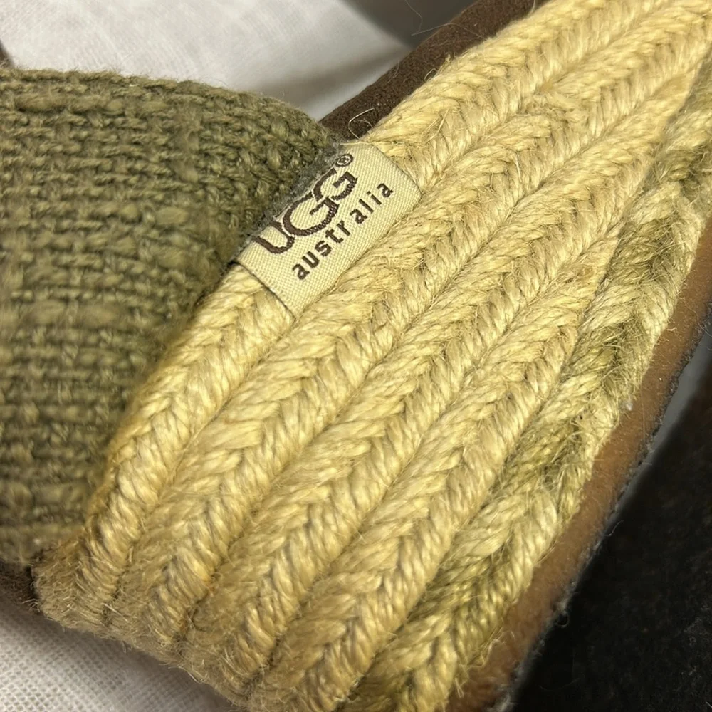 UGG almost new leather espadrille wedge sandals